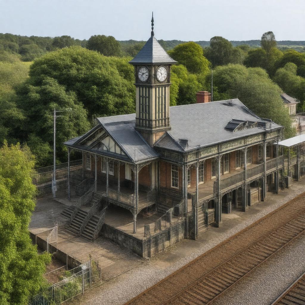 AI-created image of Ipswich railway station