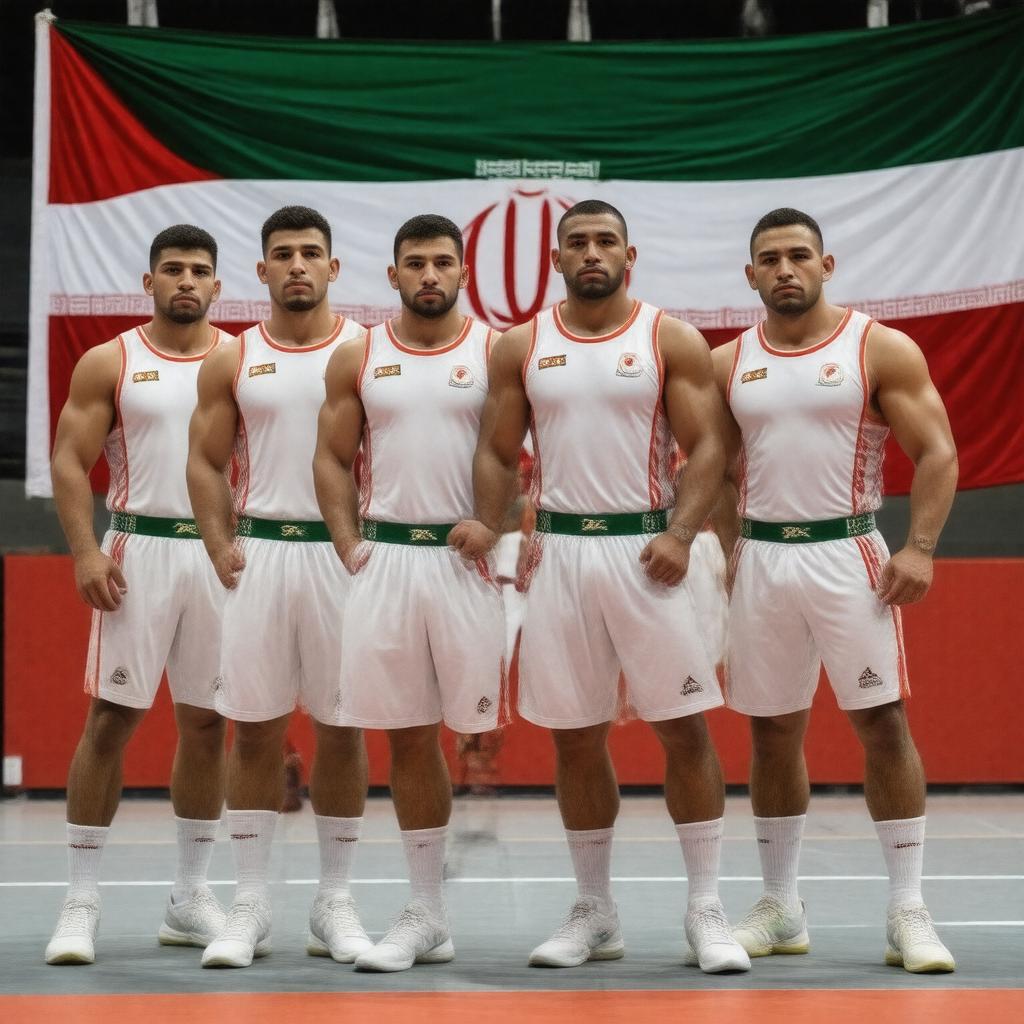 AI-created image of Iran wrestling team