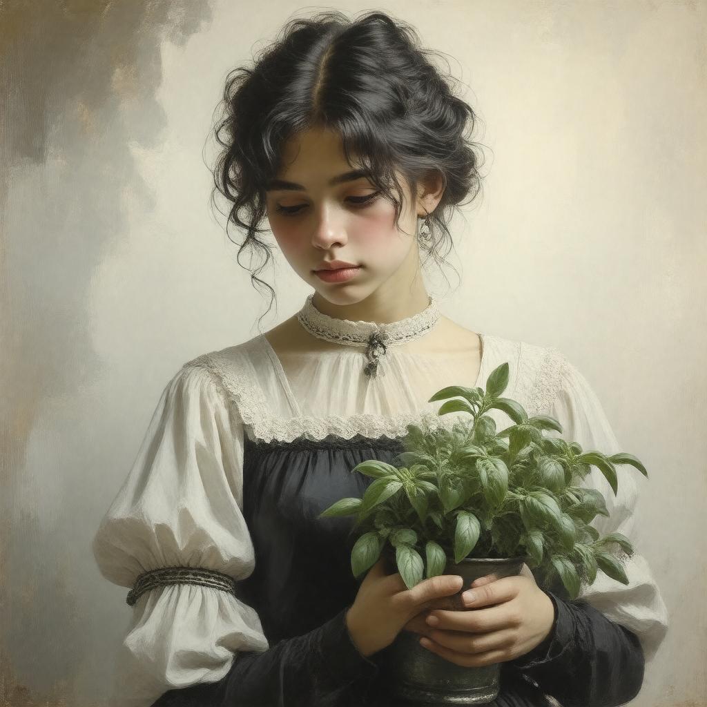 AI-created image of Isabella, or the Pot of Basil