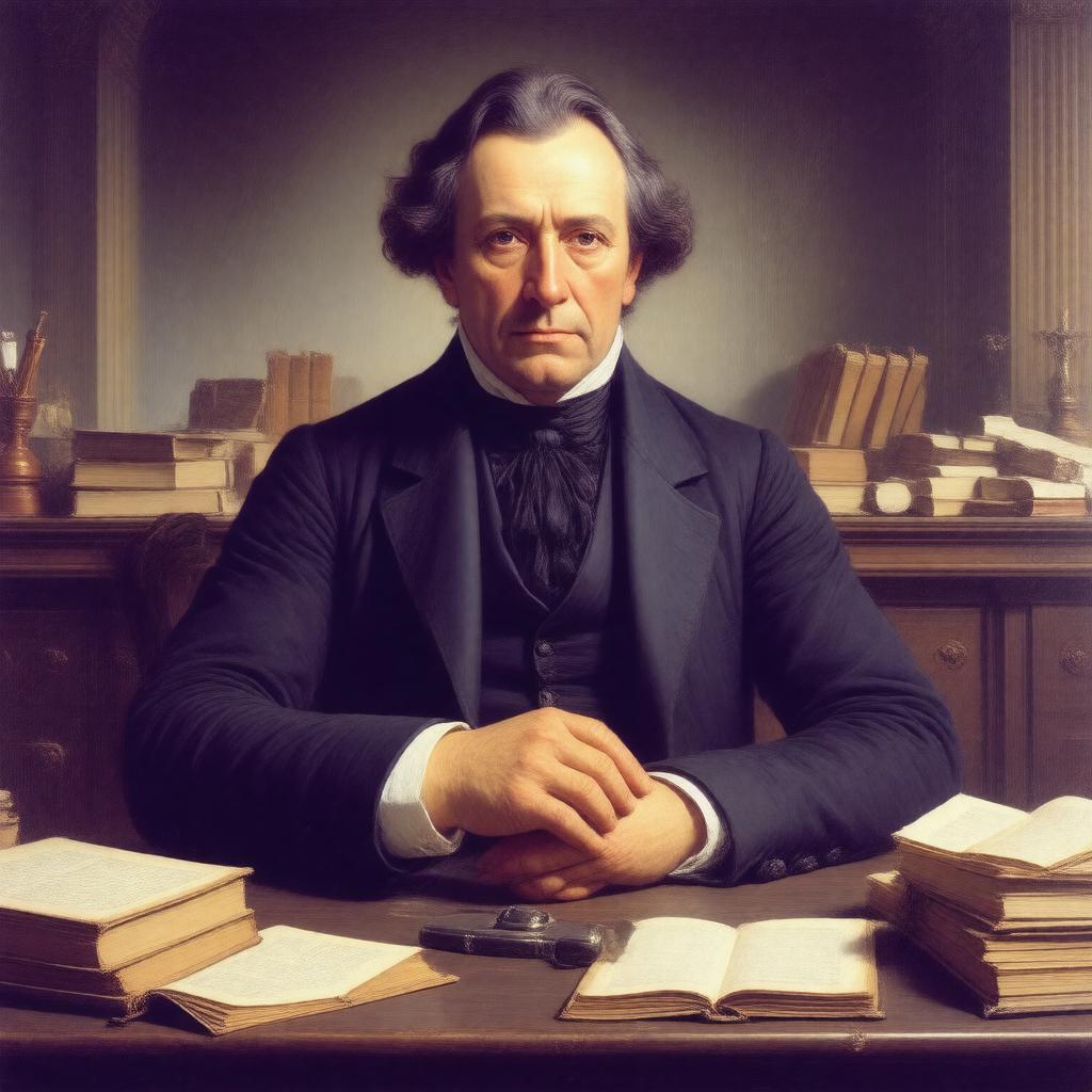 Click to view larger image AI-created image of Isidore Marie Auguste François Xavier Comte