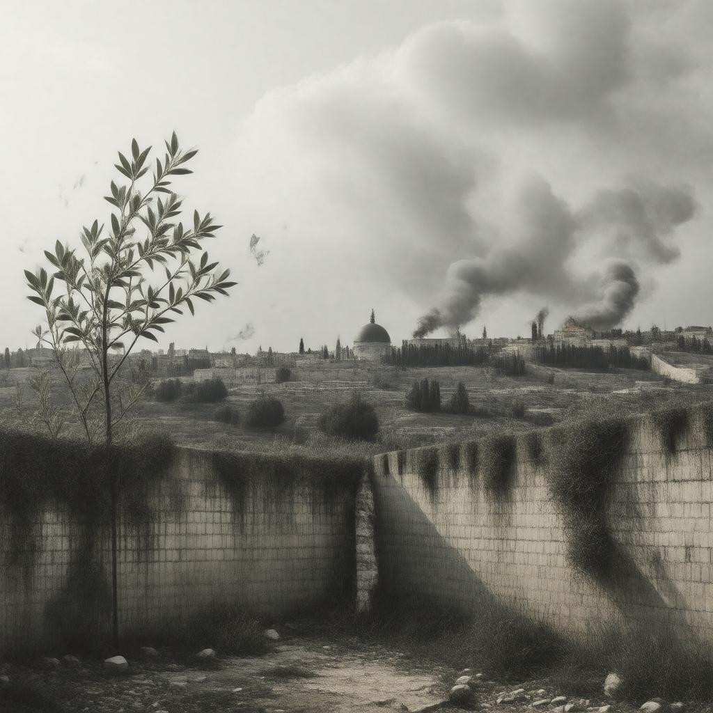 AI-created image of Israeli–Palestinian conflict