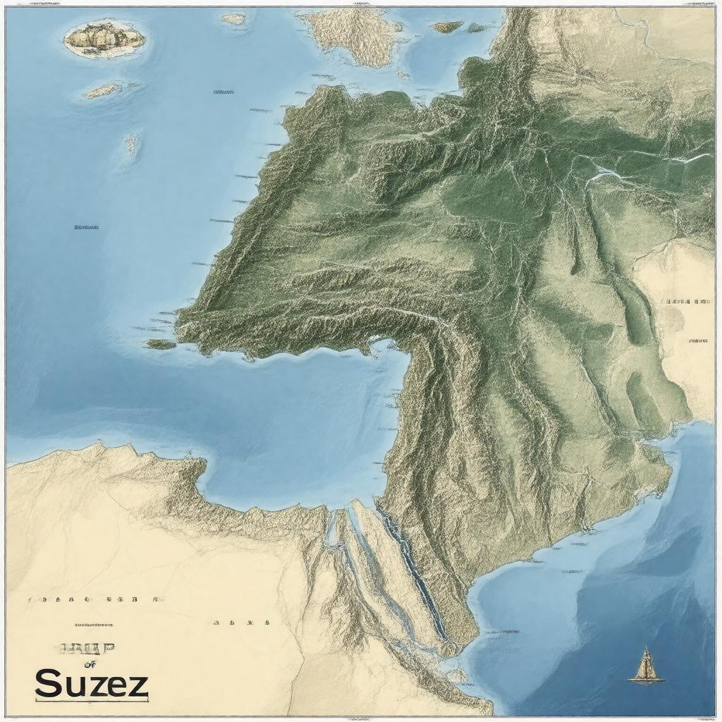 Click to view larger image AI-created image of Isthmus of Suez