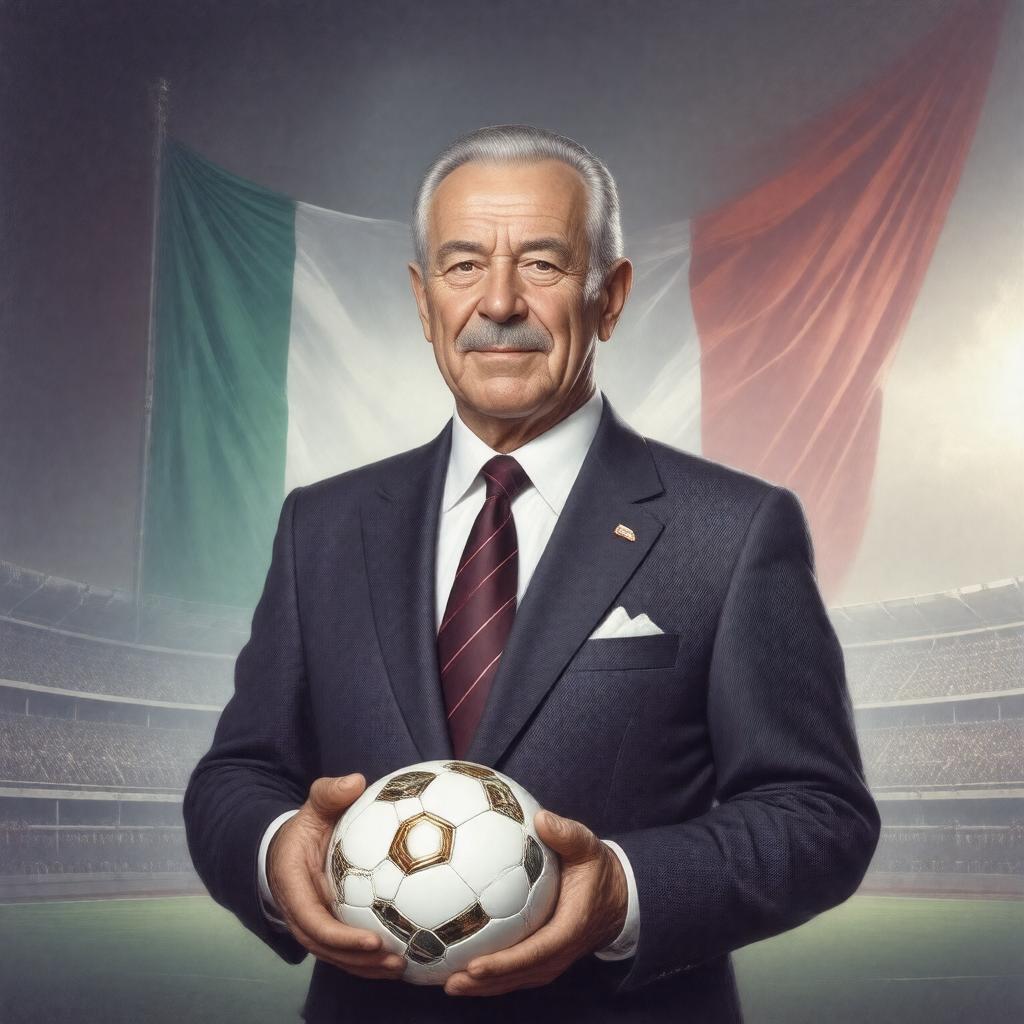 Click to view larger image AI-created image of Italian Football Hall of Fame inductee