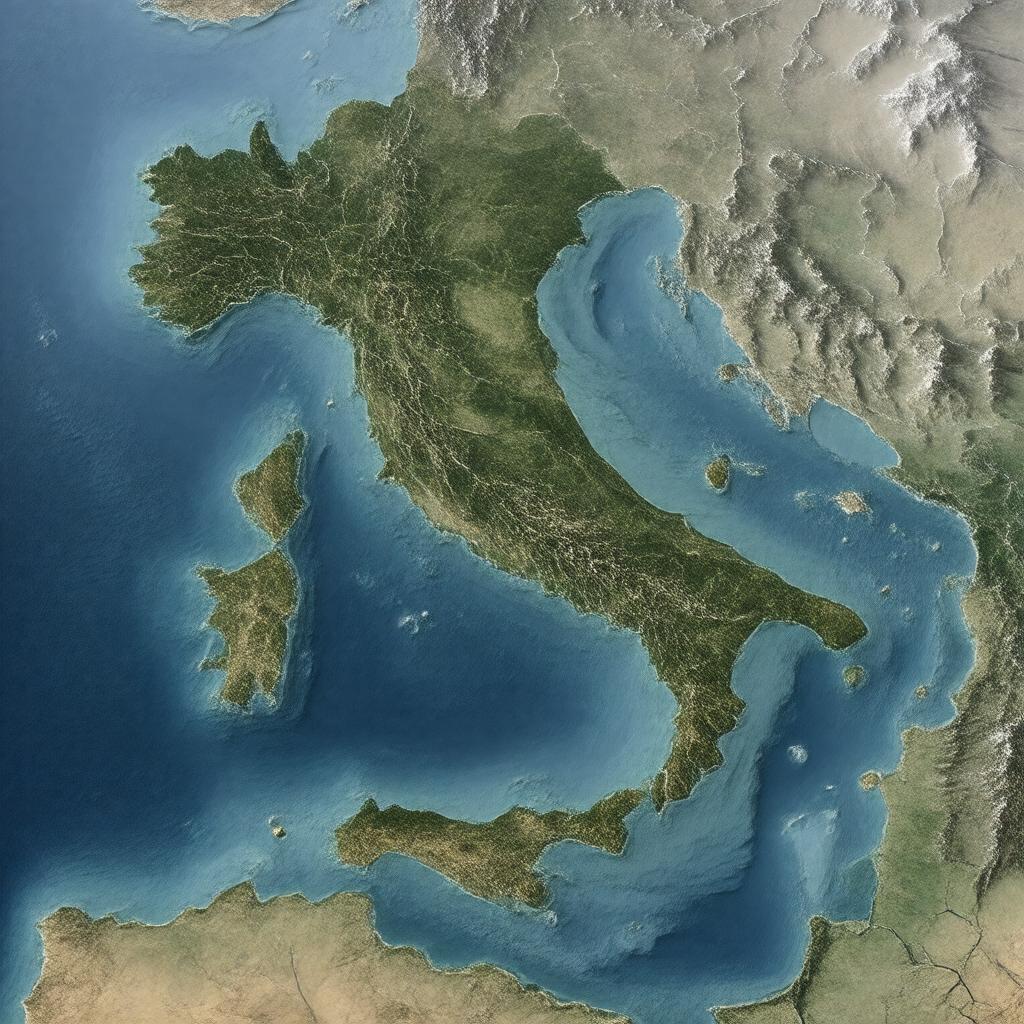AI-created image of Italian Peninsula