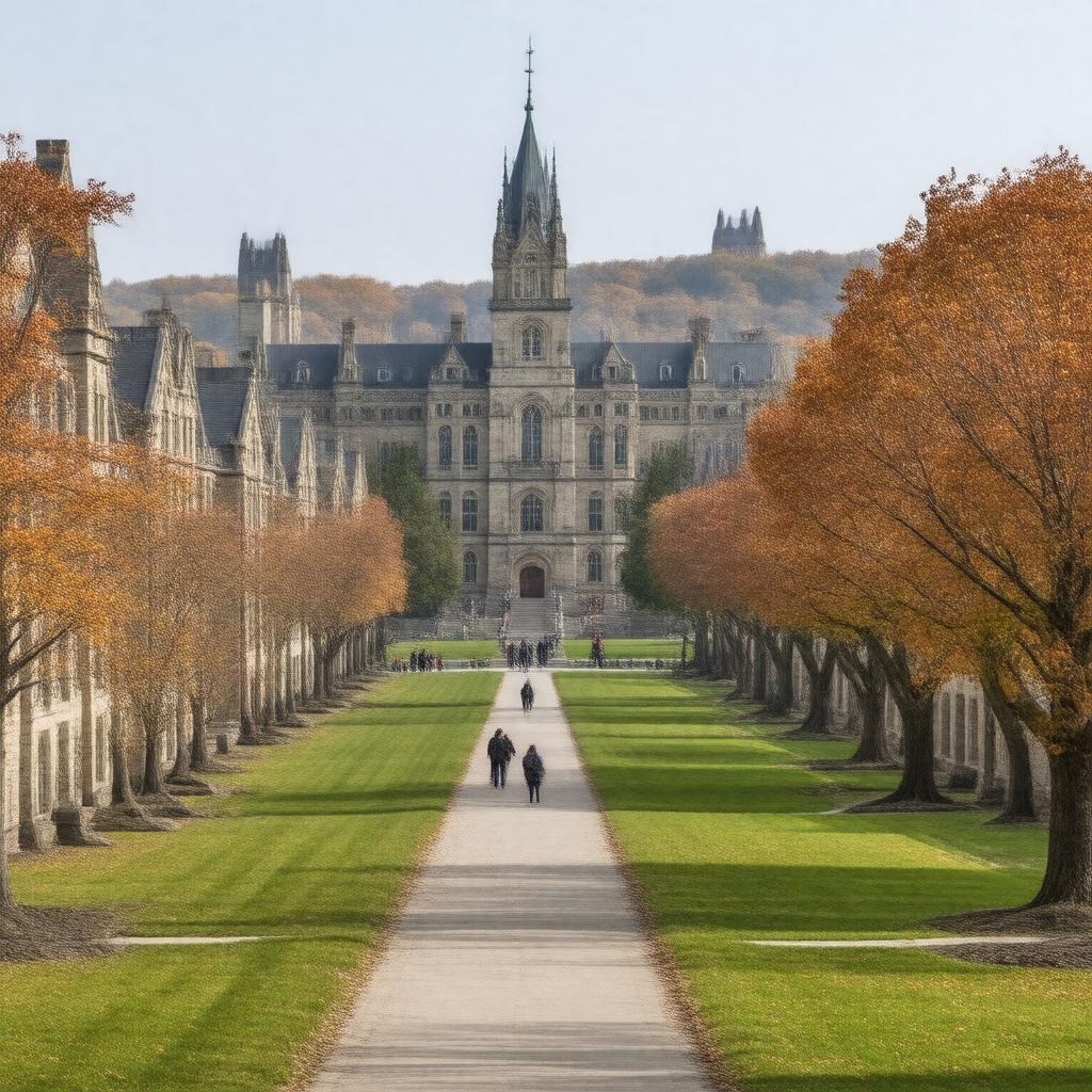 Click to view larger image AI-created image of Ivy League universities