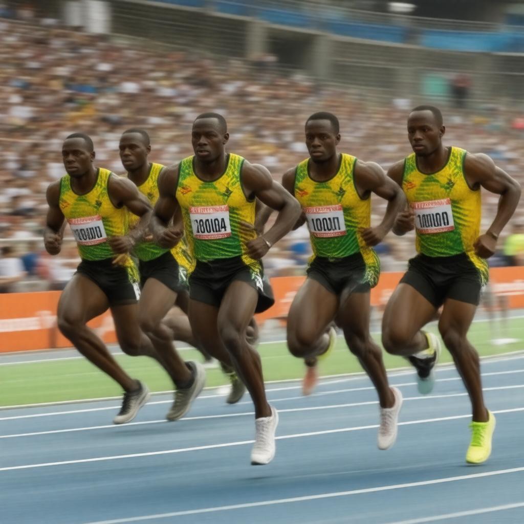 AI-created image of Jamaica 4x100m relay team