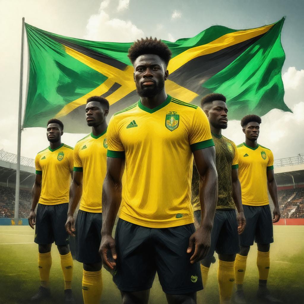 AI-created image of Jamaica national football team