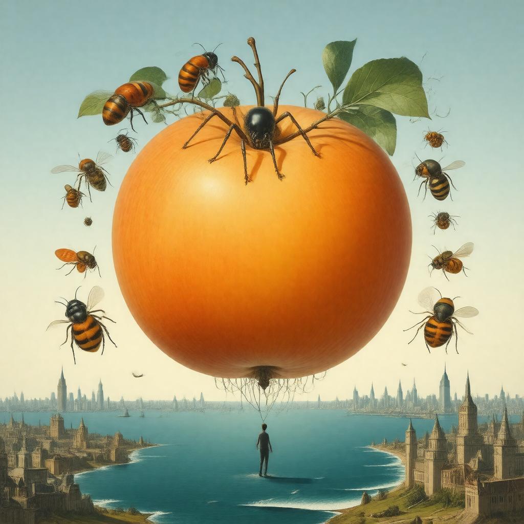AI-created image of James and the Giant Peach