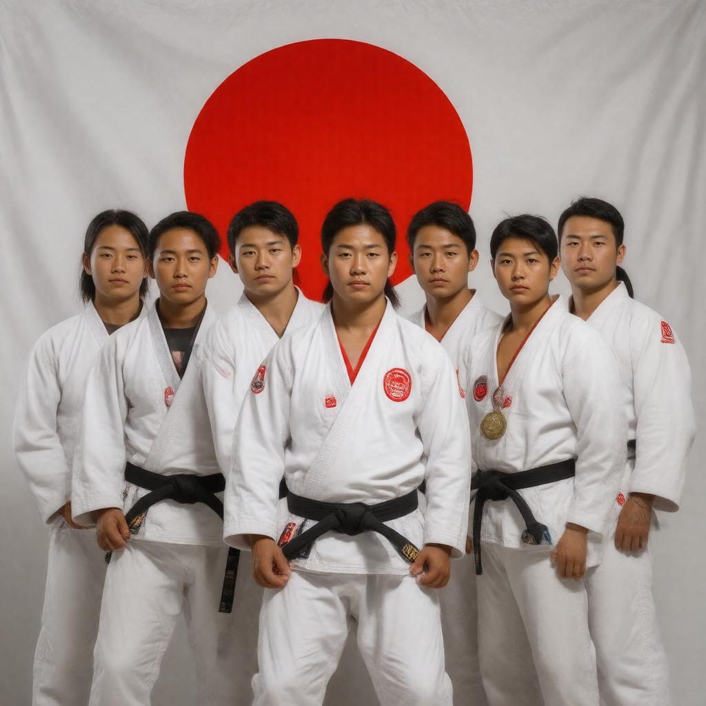 Click to view larger image AI-created image of Japan judo team
