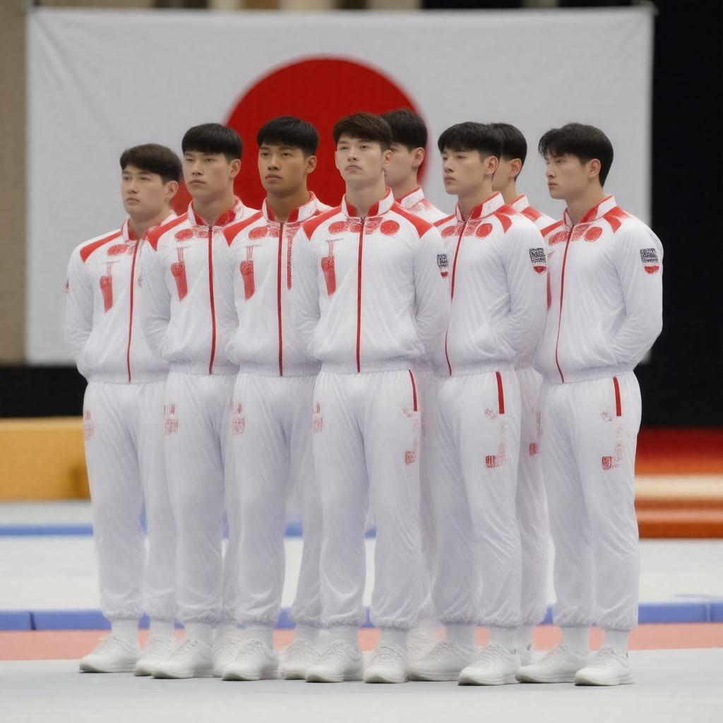 AI-created image of Japan men's gymnastics team