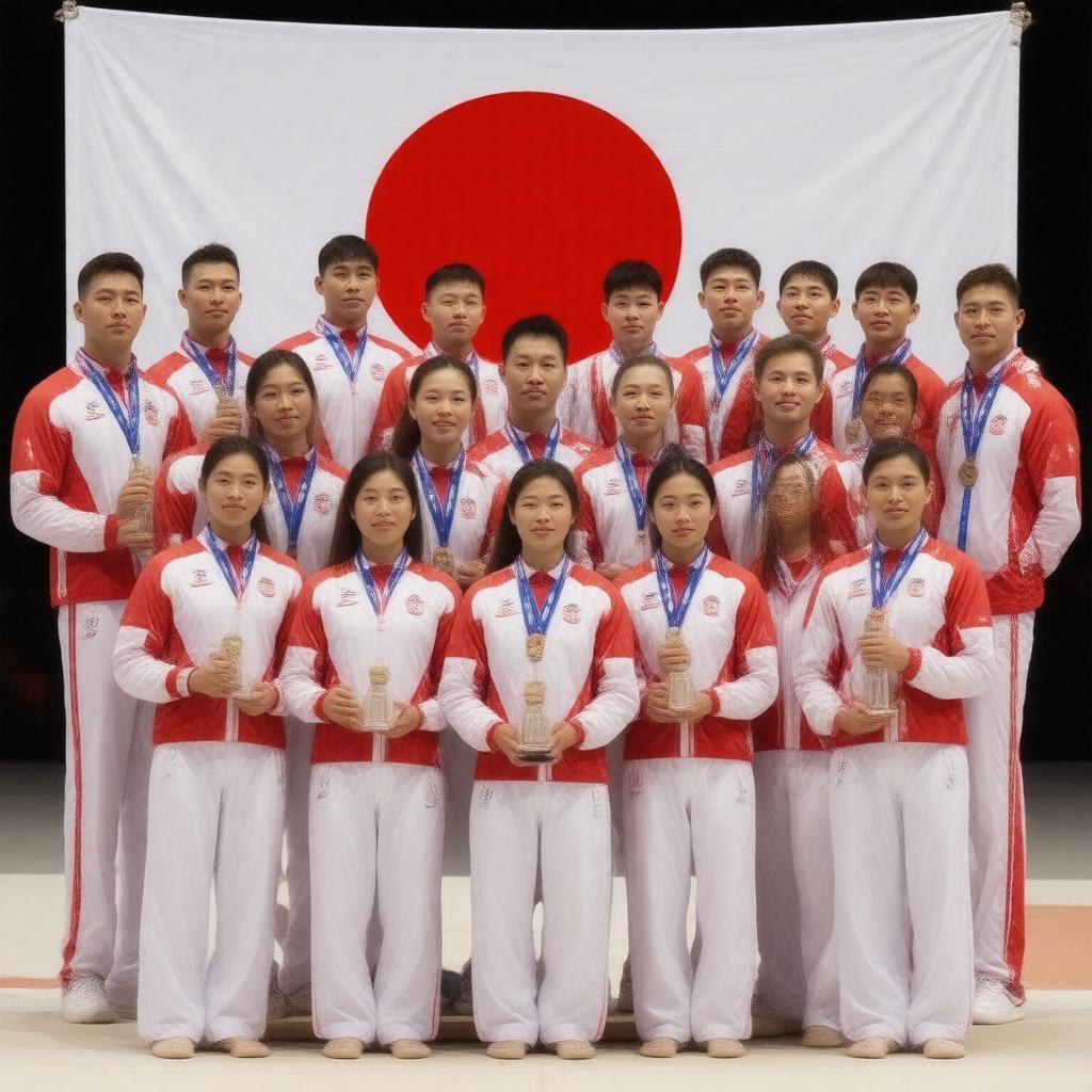 AI-created image of Japan national gymnastics team