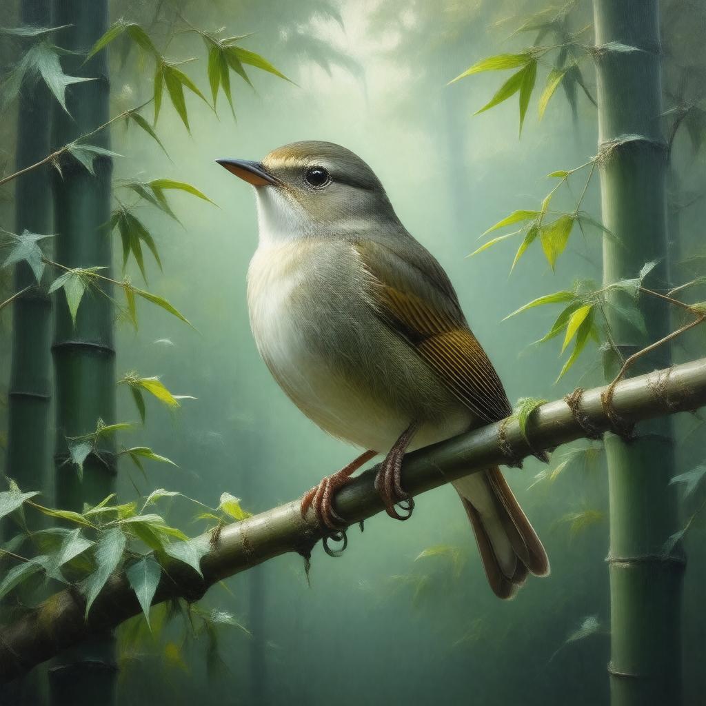 AI-created image of Japanese bush warbler