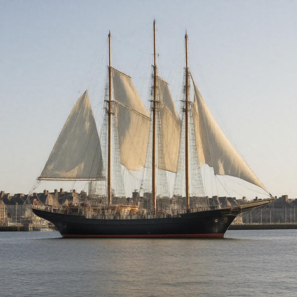 AI-created image of Jeanie Johnston Tall Ship