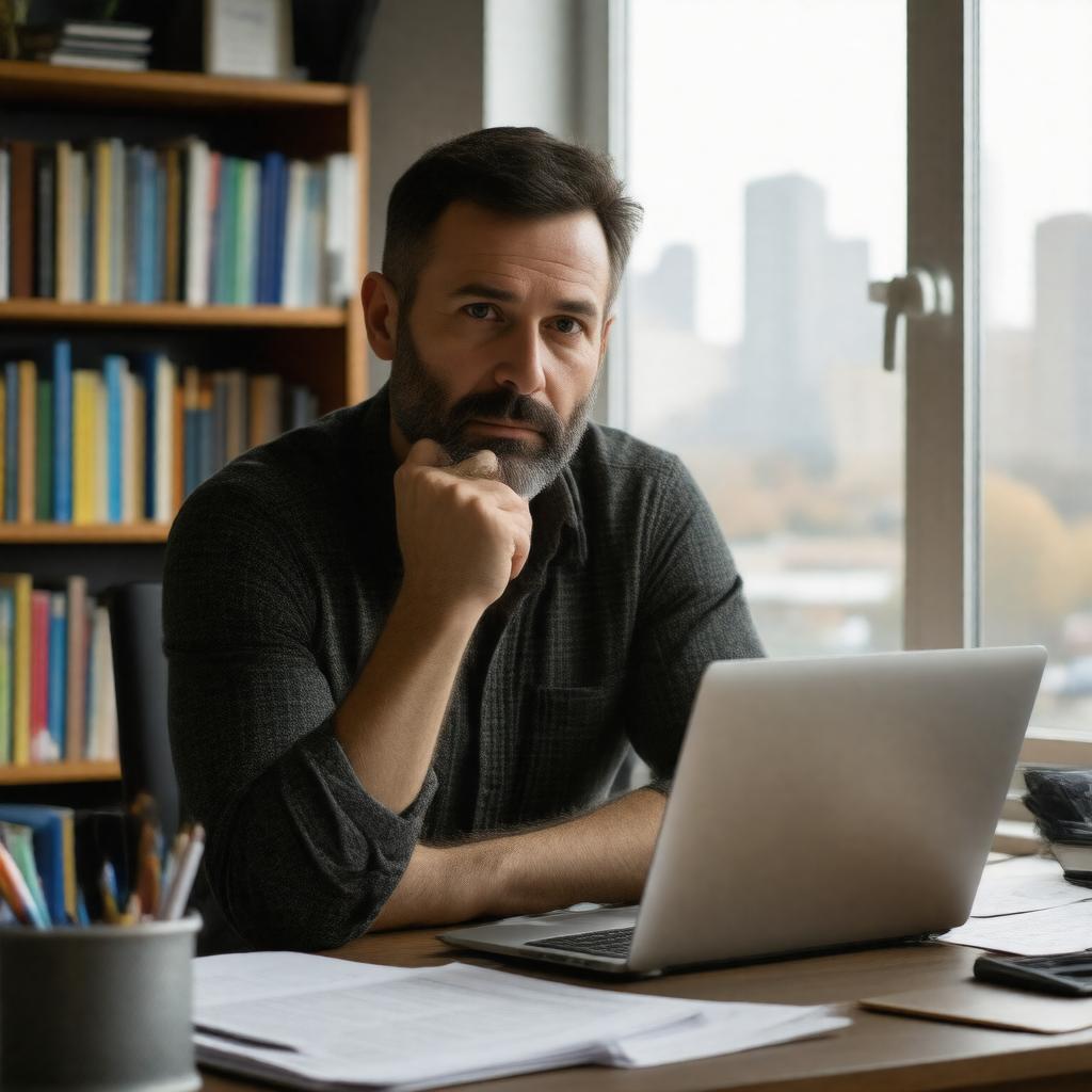 AI-created image of Jeremy Scahill