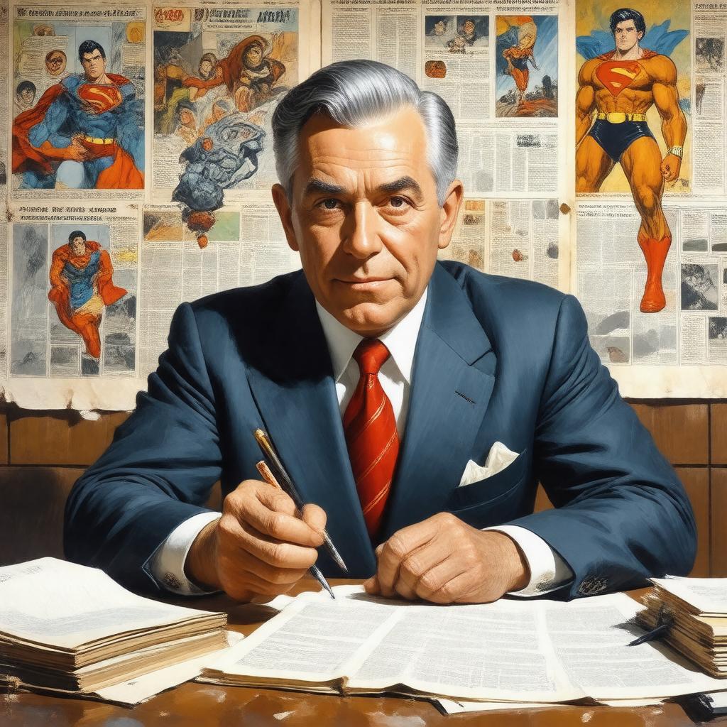 AI-created image of Jerry Siegel