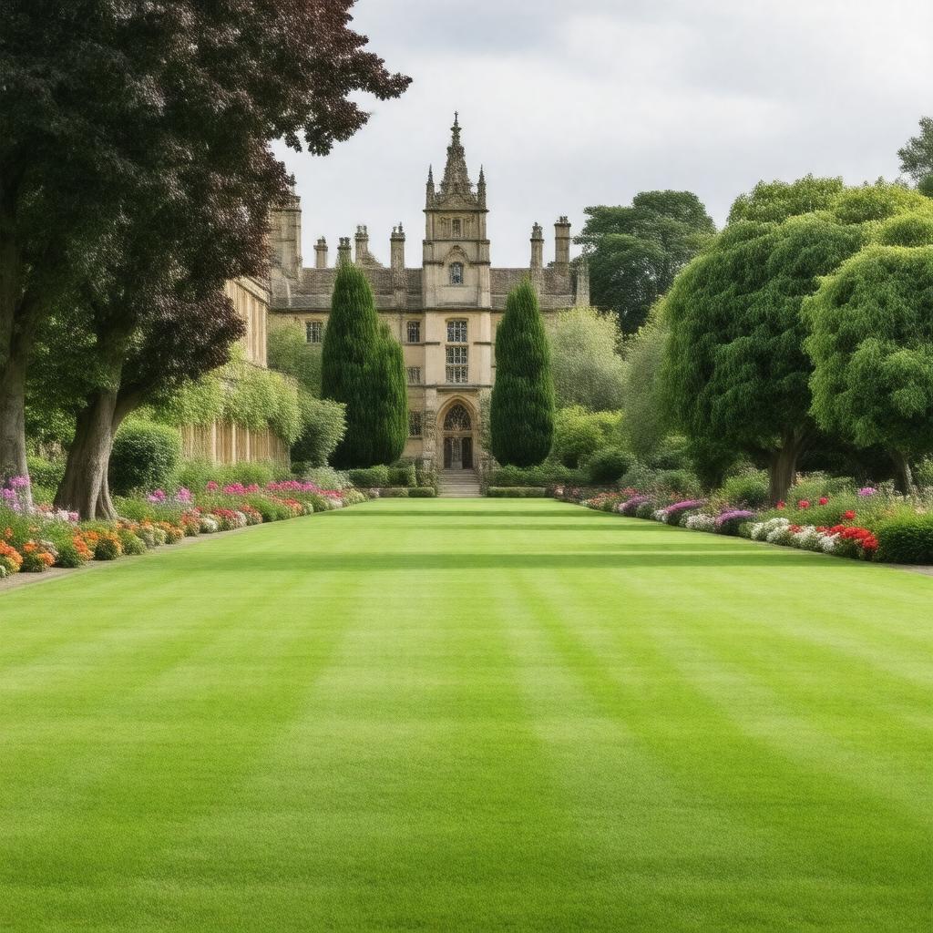 AI-created image of Jesus College Gardens