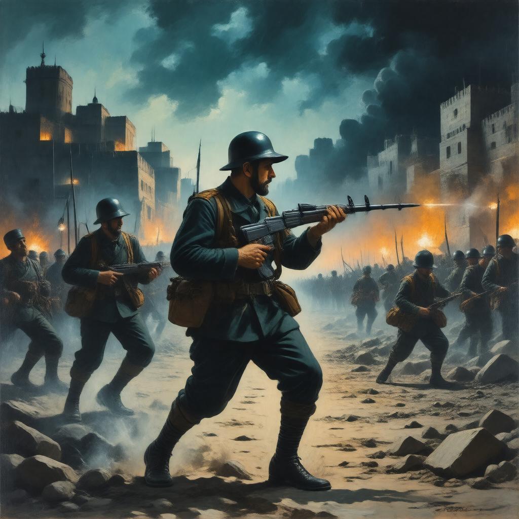 AI-created image of Jewish insurgency in Mandatory Palestine