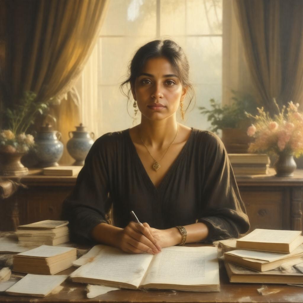 AI-created image of Jhumpa Lahiri