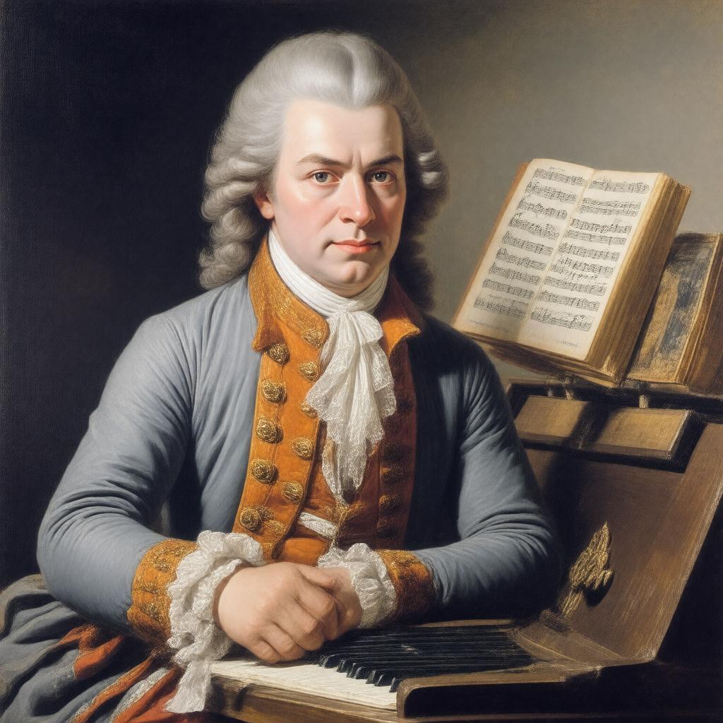 AI-created image of Johannes Chrysostomus Wolfgangus Theophilus Mozart