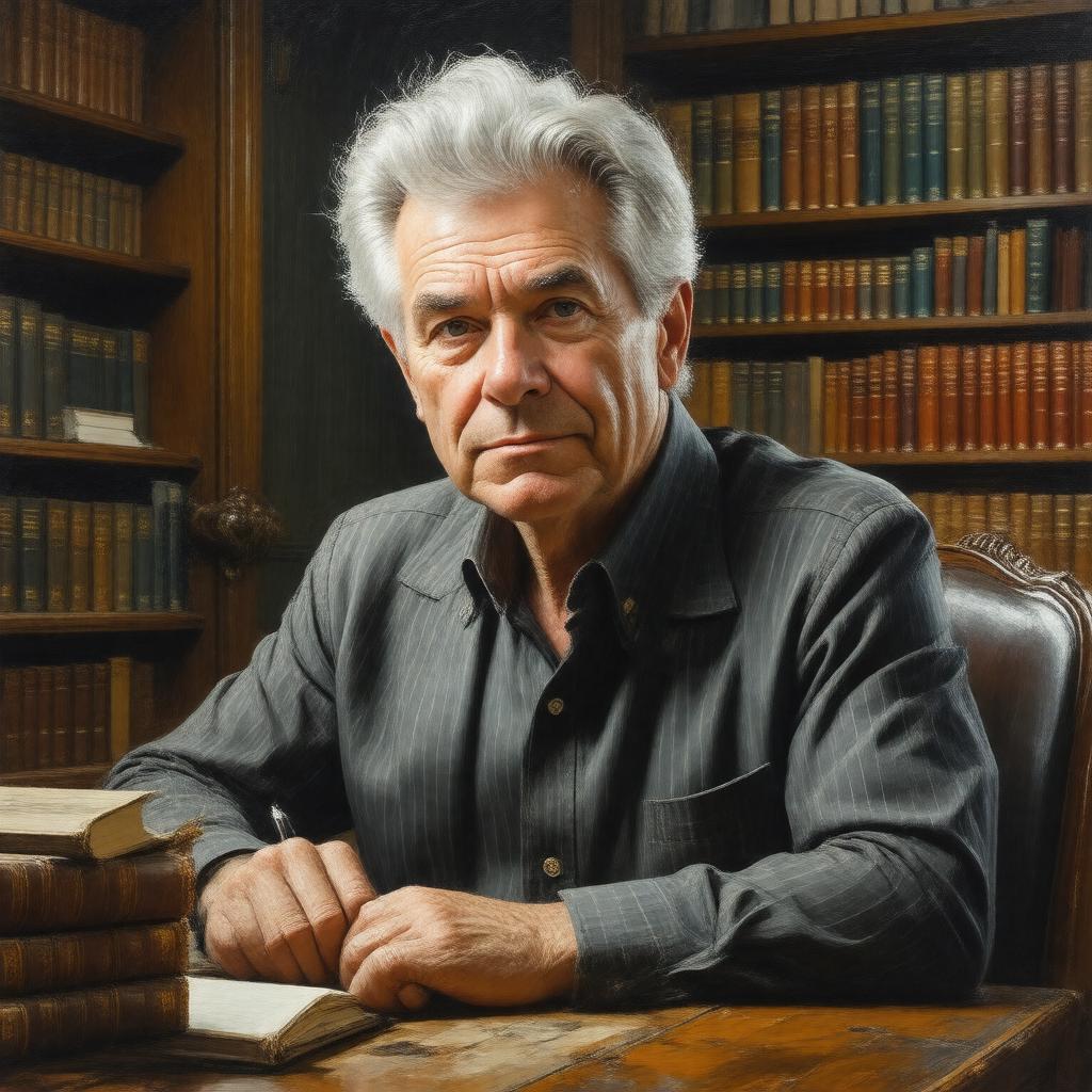 AI-created image of John Irving