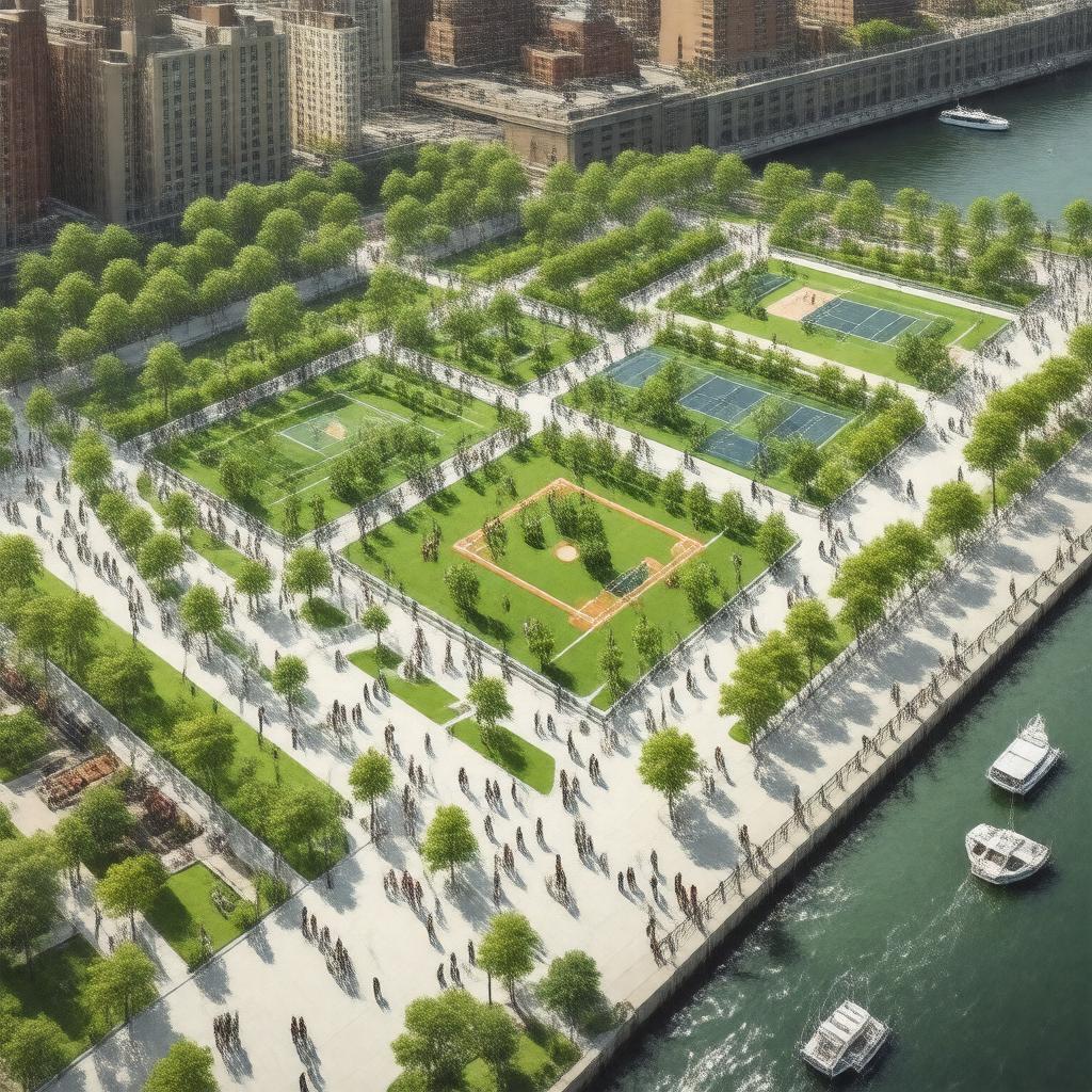 AI-created image of John V. Lindsay East River Park