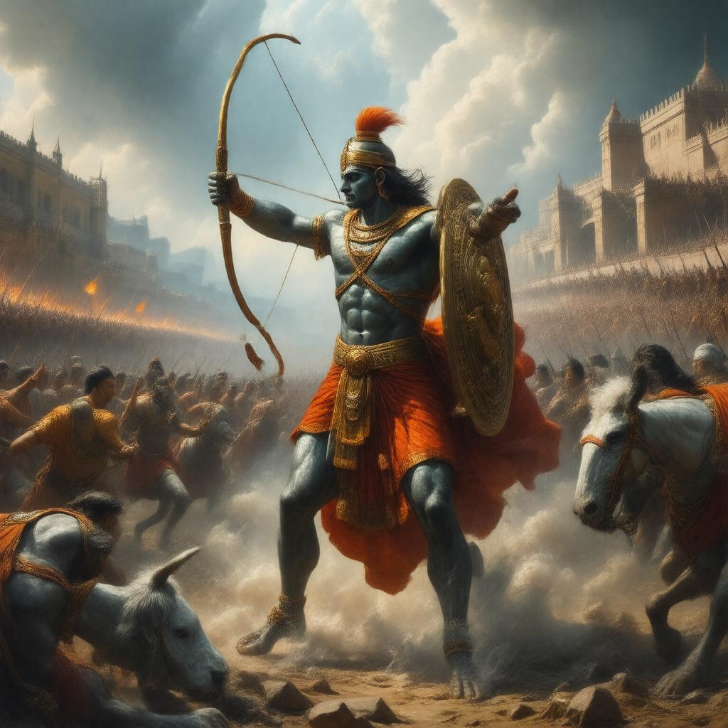 Click to view larger image AI-created image of Karna Parva