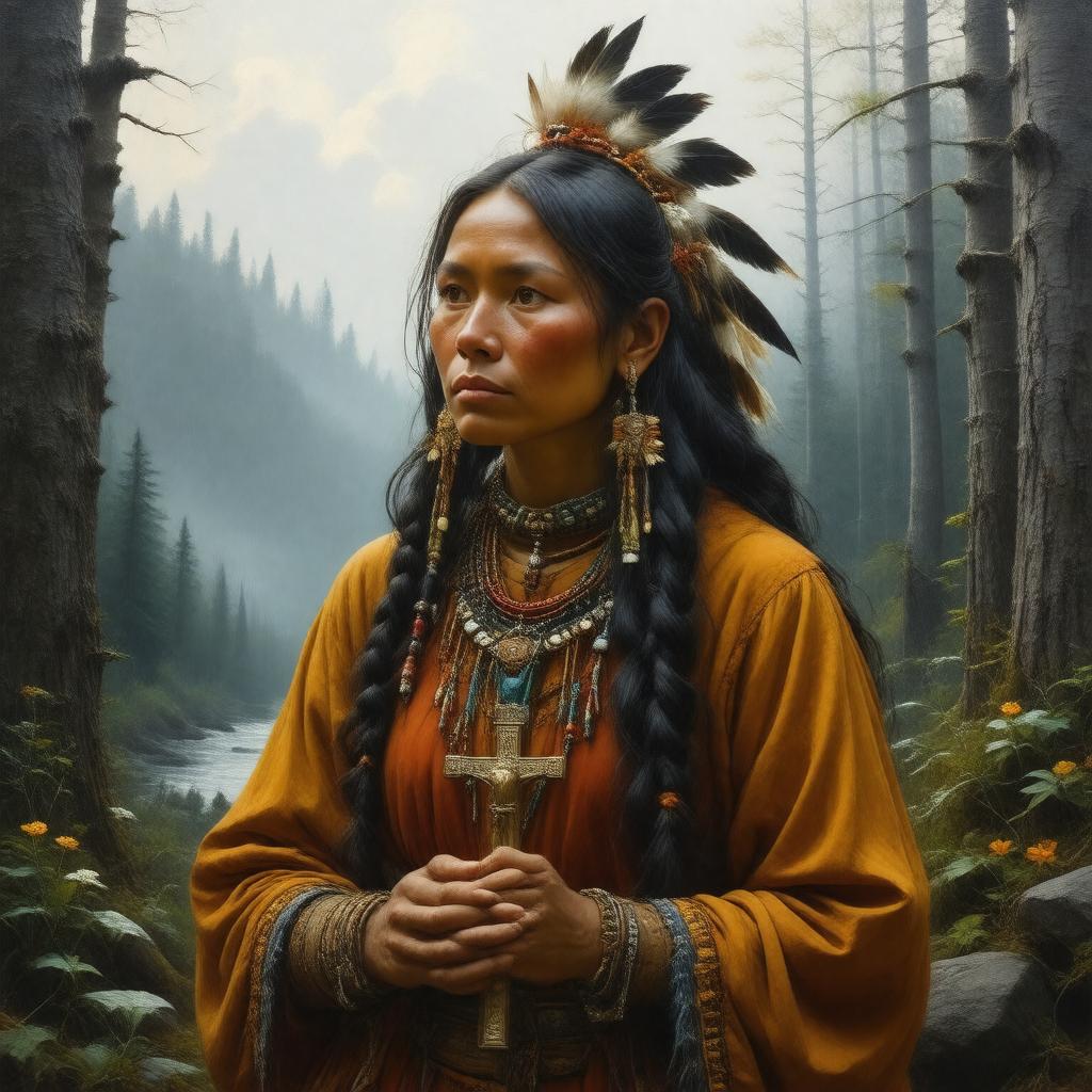 AI-created image of Kateri Tekakwitha