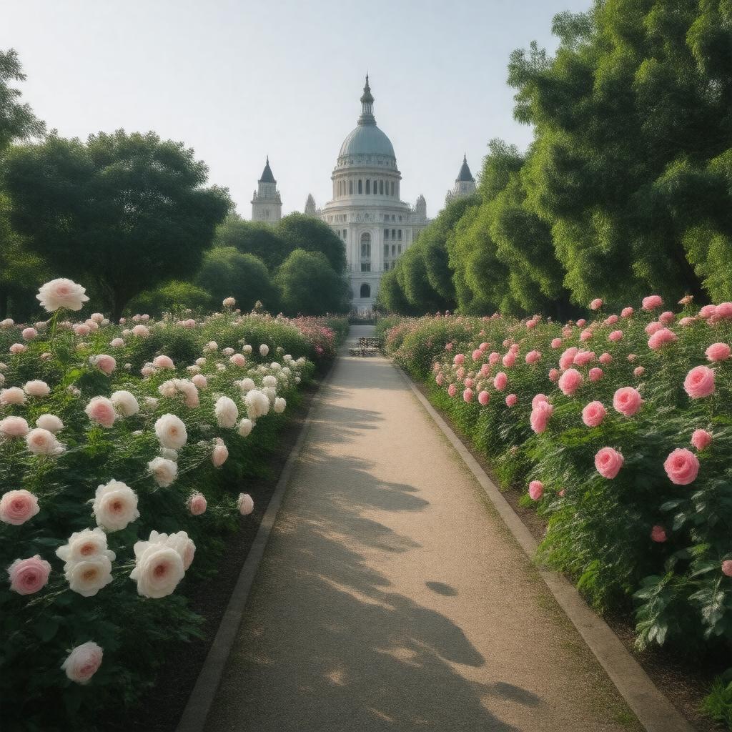 AI-created image of Kathrine Dulin Folger Rose Garden