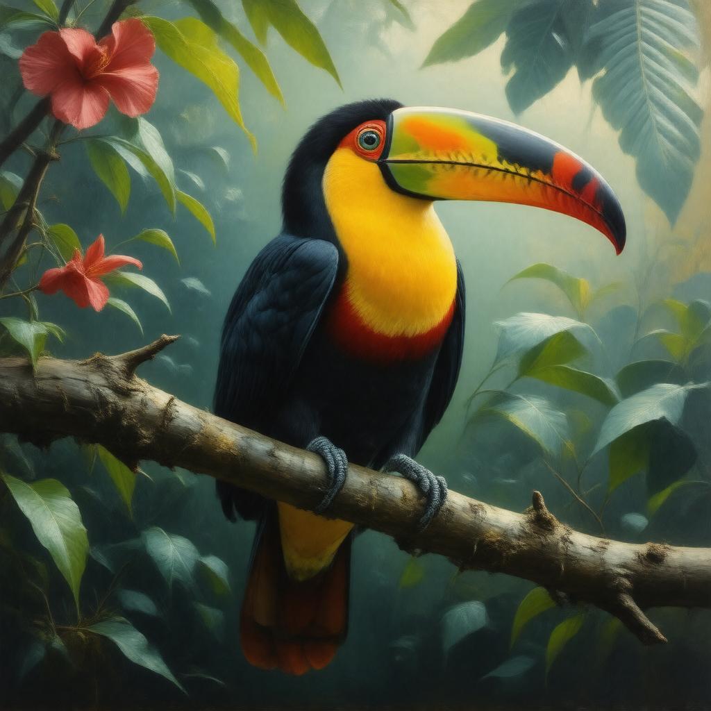 AI-created image of Keel-billed toucan