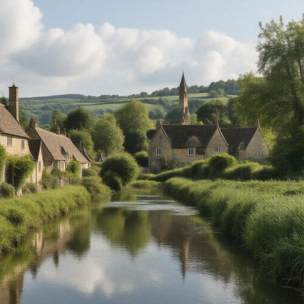 AI-created image of Kelmscott, Oxfordshire