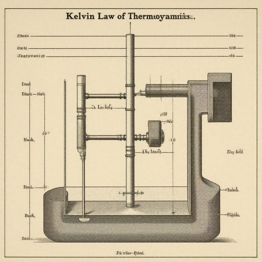 AI-created image of Kelvin's statement of the second law
