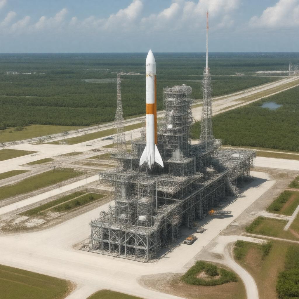 AI-created image of Kennedy Space Center LC-39B