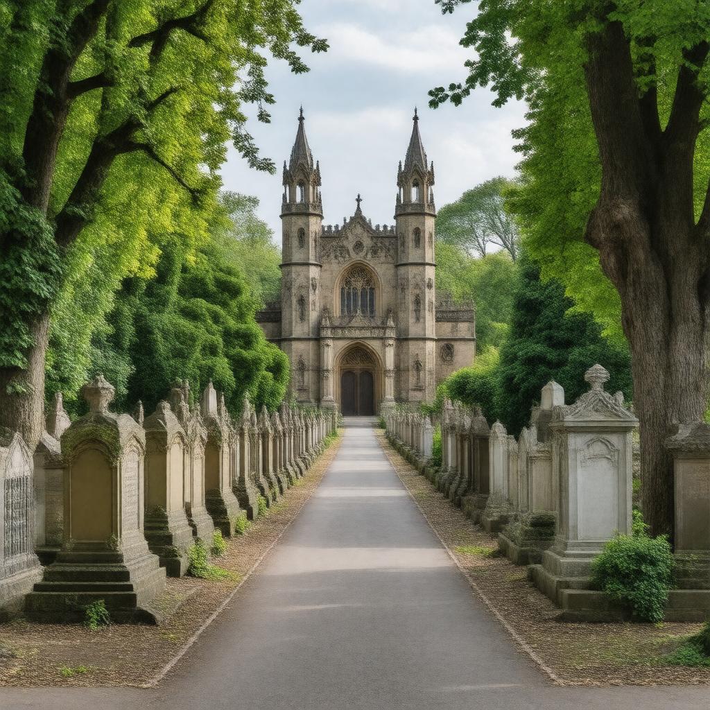 AI-created image of Kensal Green Cemetery, London, England