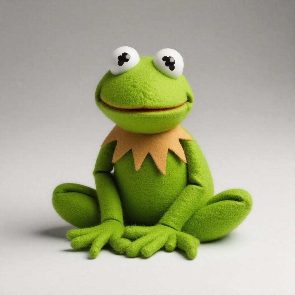 AI-created image of Kermit the Frog puppet