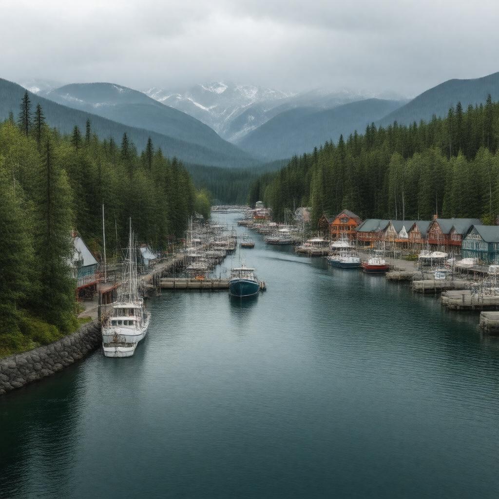 AI-created image of Ketchikan, Alaska, USA