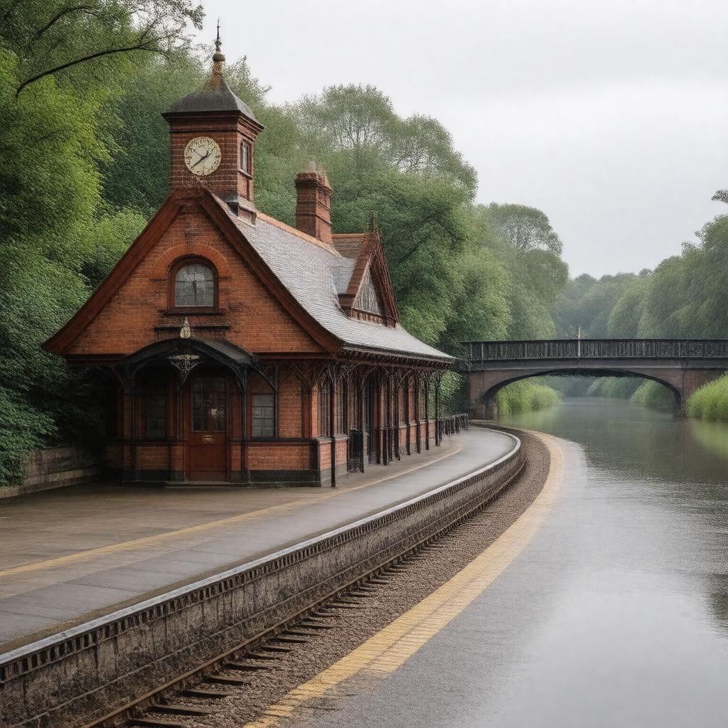 AI-created image of Kew Bridge railway station