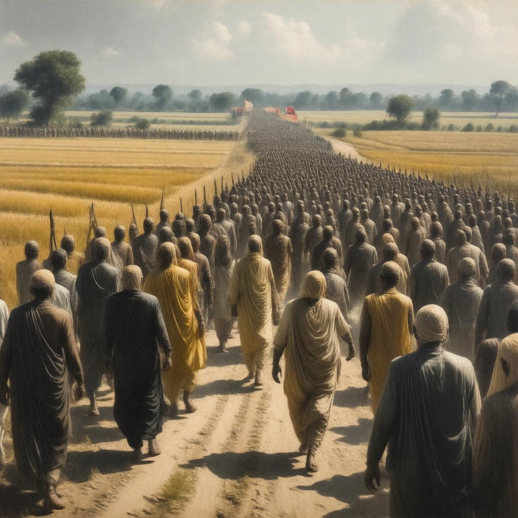 Click to view larger image AI-created image of Kheda Satyagraha