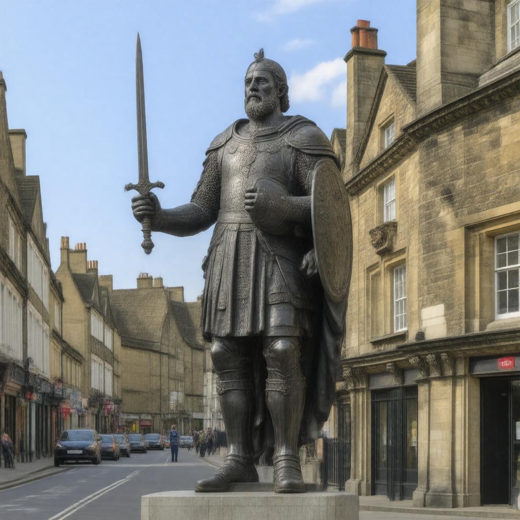 Click to view larger image AI-created image of King Alfred's Statue