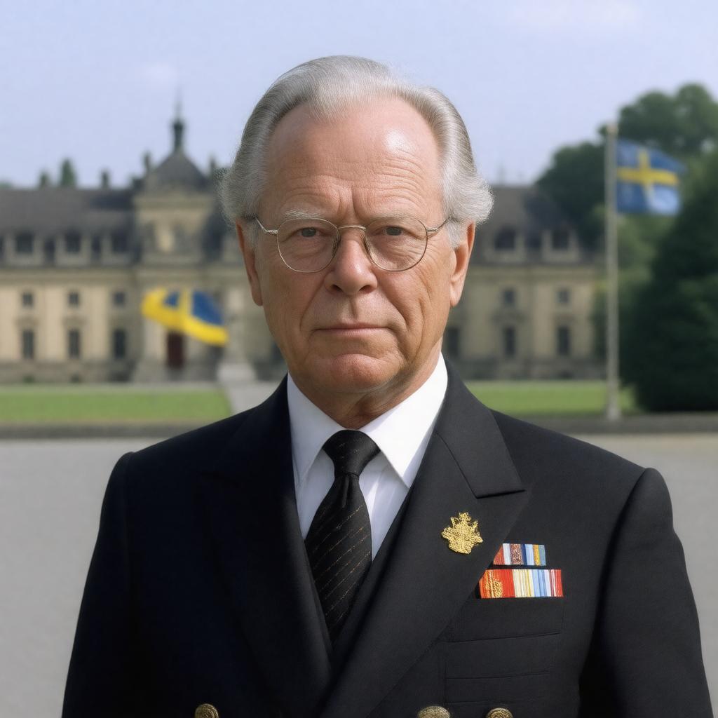 Click to view larger image AI-created image of King Carl XVI Gustaf of Sweden