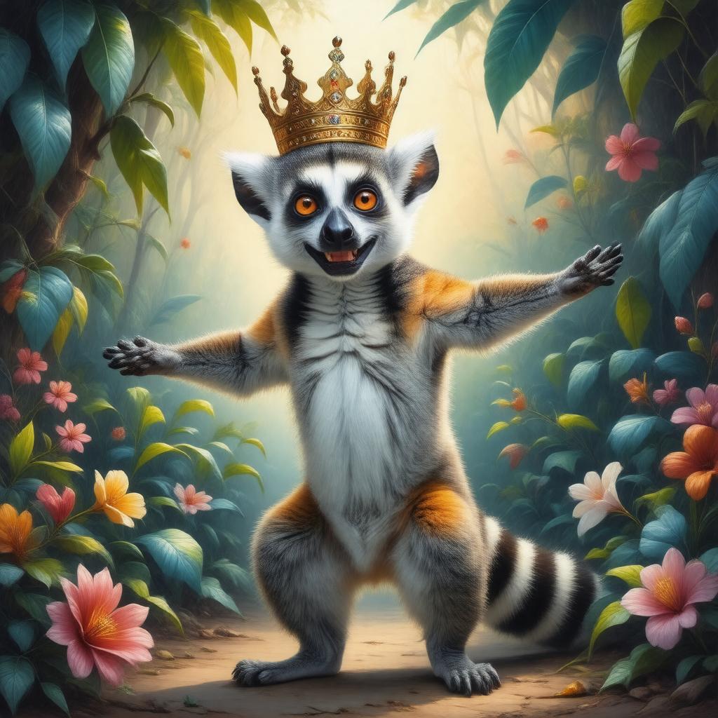 AI-created image of King Julien (Madagascar)