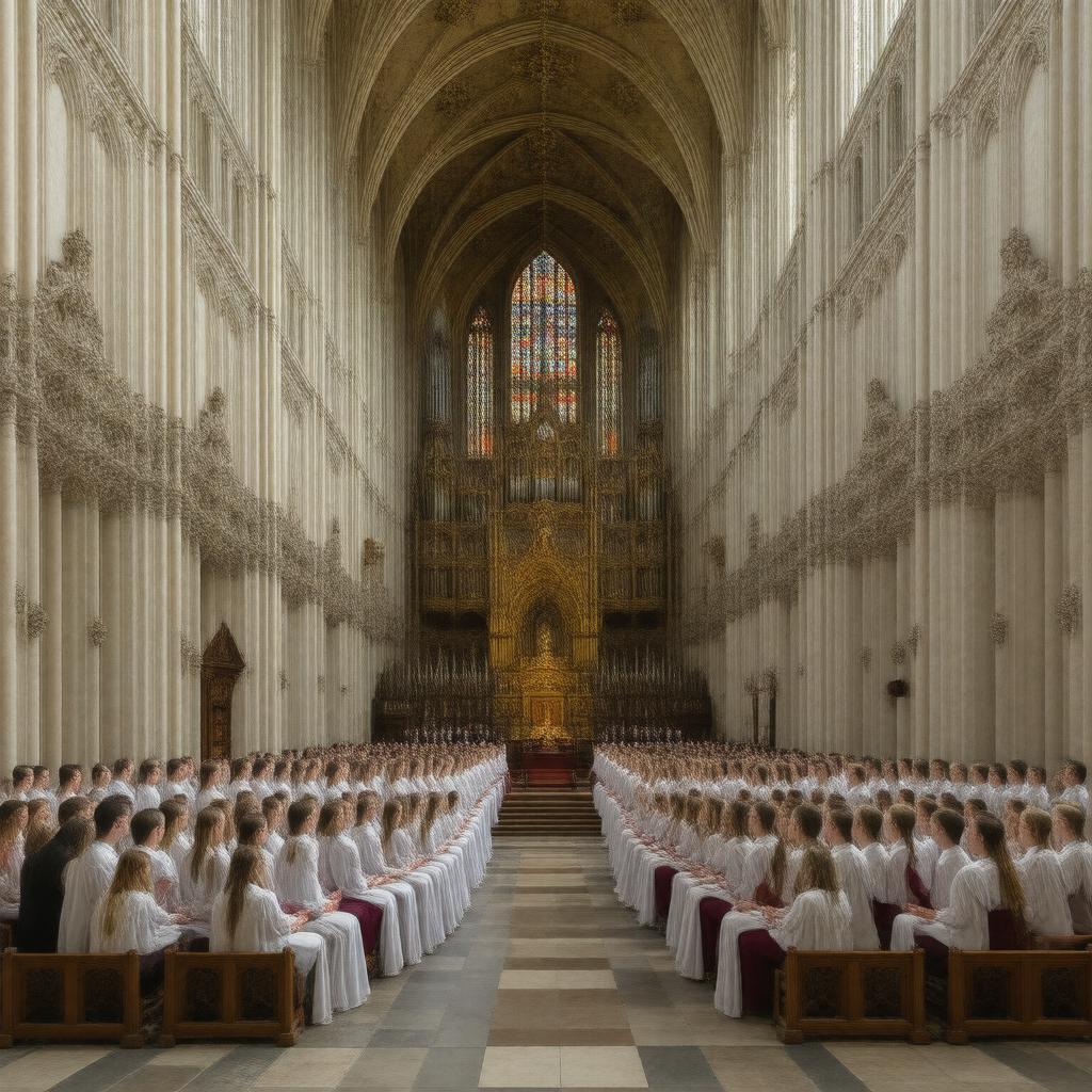 AI-created image of King's College Chapel choir