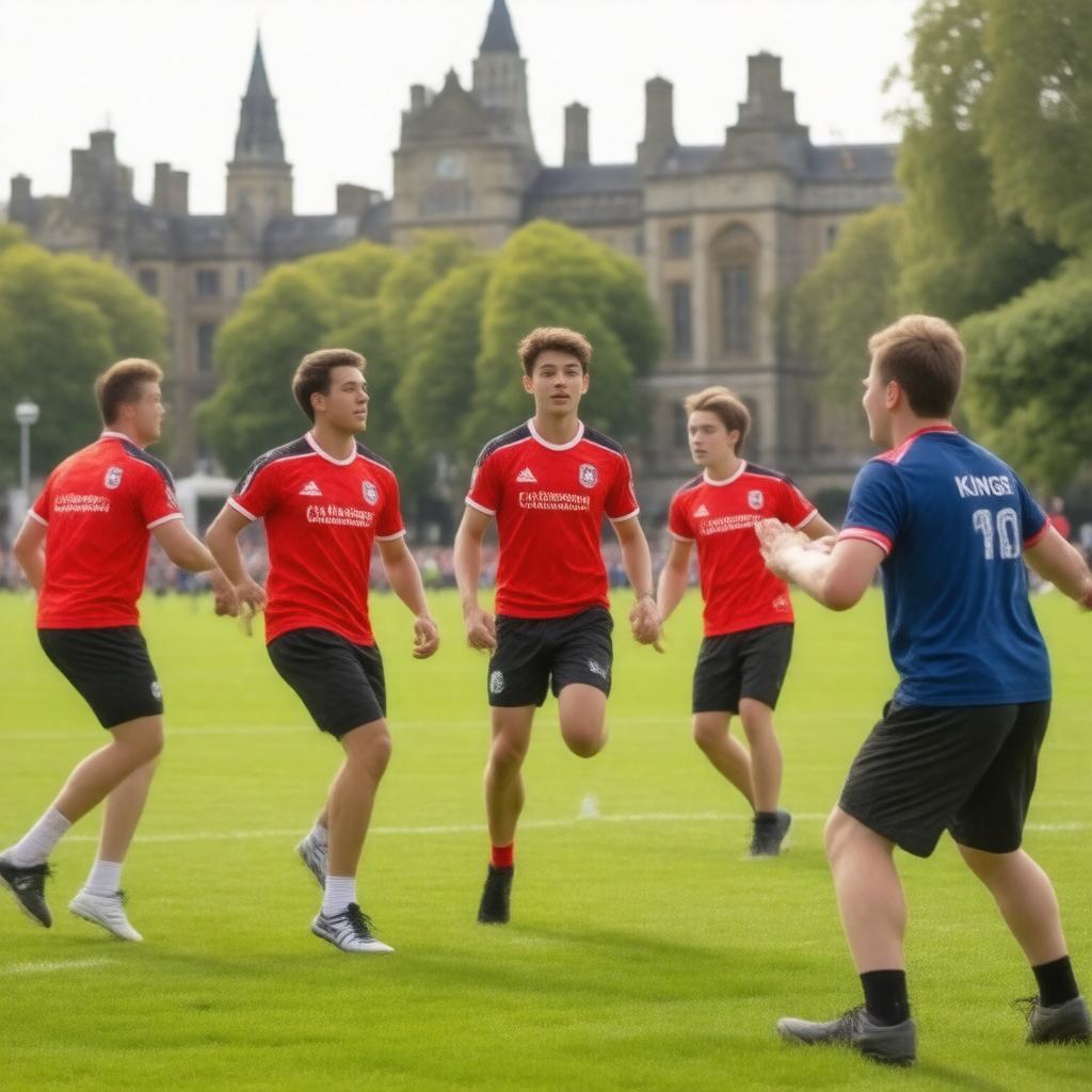 Click to view larger image AI-created image of King's College London Ultimate Frisbee Club