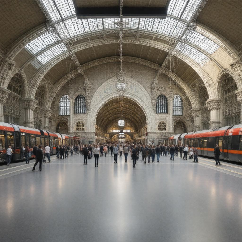 AI-created image of King's Cross St Pancras tube station
