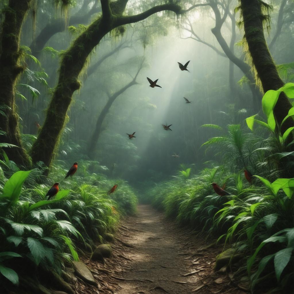 AI-created image of Kipuka Puaulu (Bird Park)