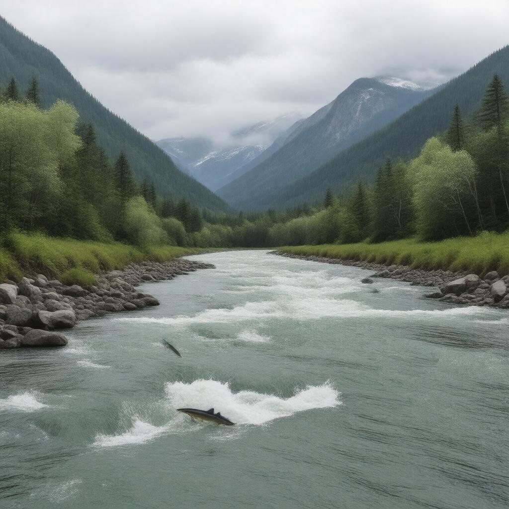 Click to view larger image AI-created image of Kispiox River