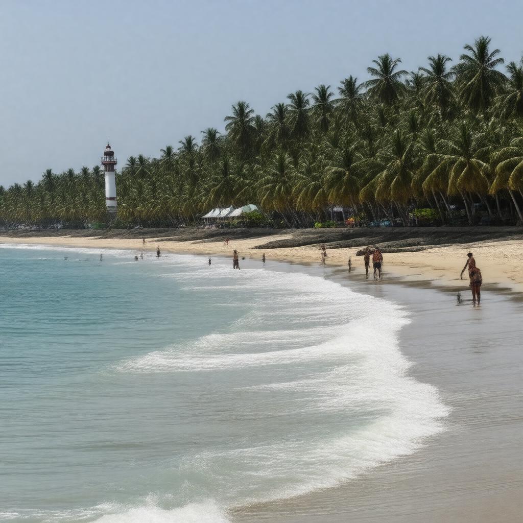 Click to view larger image AI-created image of Kovalam Beach