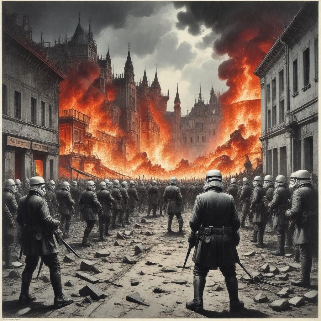 AI-created image of Kristallnacht