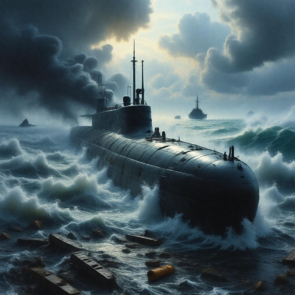 Click to view larger image AI-created image of Kursk submarine disaster