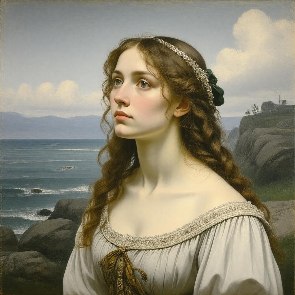 AI-created image of La Belle Iseult (Morris painting)