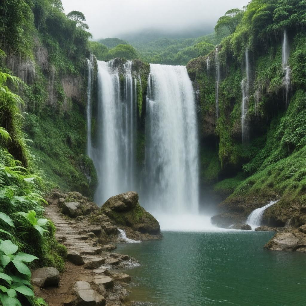 AI-created image of La Fortuna Waterfall